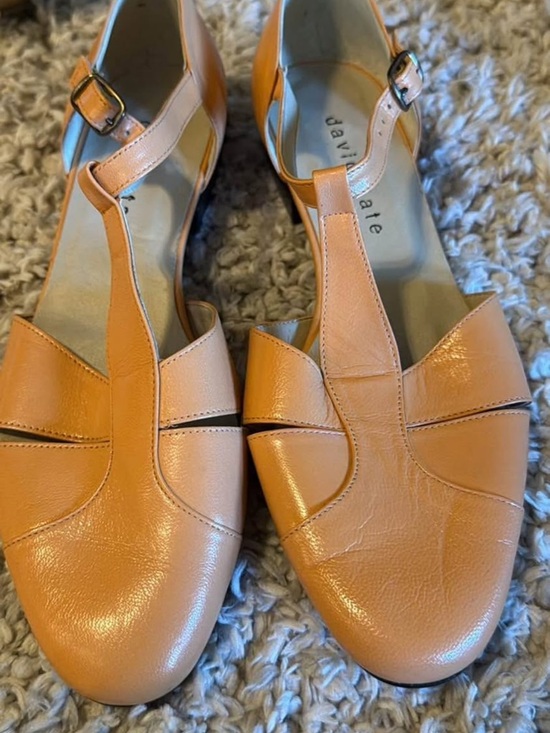 David Tate Shoes - David Tate Peach T-Strap Leather Loafers